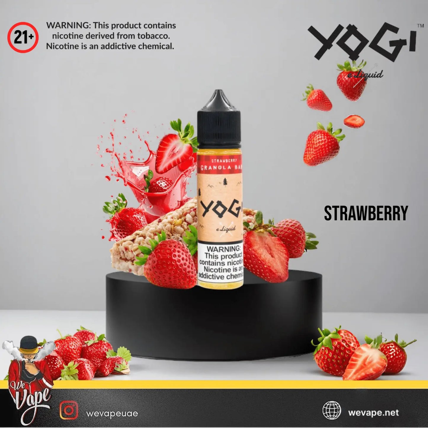 Yogi E - Liquid Strawberry Granola Bar – 60ml Vape Juice | 3MG Nicotine - We Vape