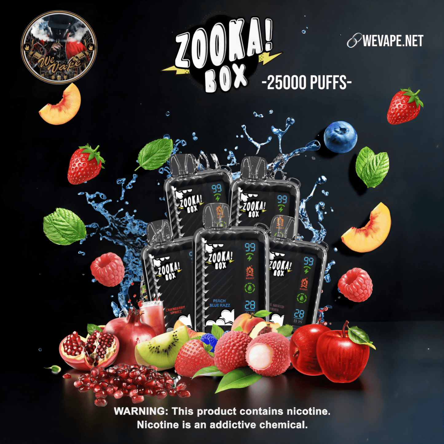 ZOOKA BOX – 25,000 Puffs Disposable Vape (By BAZOOKA) | Mesh Coil Rechargeable Pod - We Vape