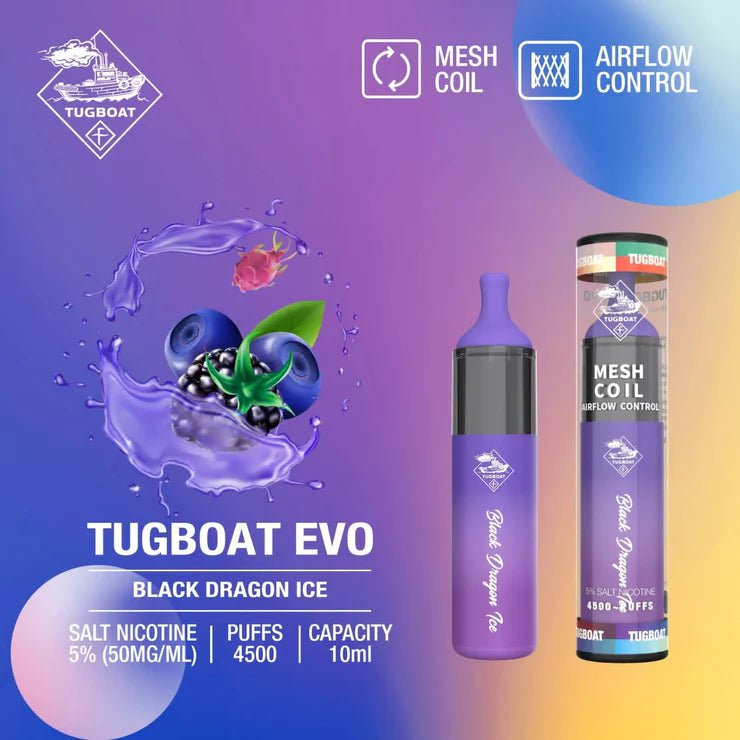 Tugboat EVO 4500 Puffs Disposable Vape – Long - Lasting Rechargeable Pod - We Vape