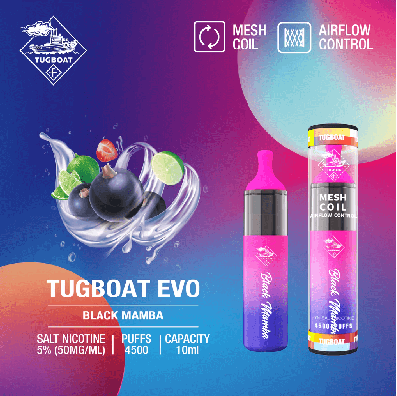 Tugboat EVO 4500 Puffs Disposable Vape – Long - Lasting Rechargeable Pod - We Vape