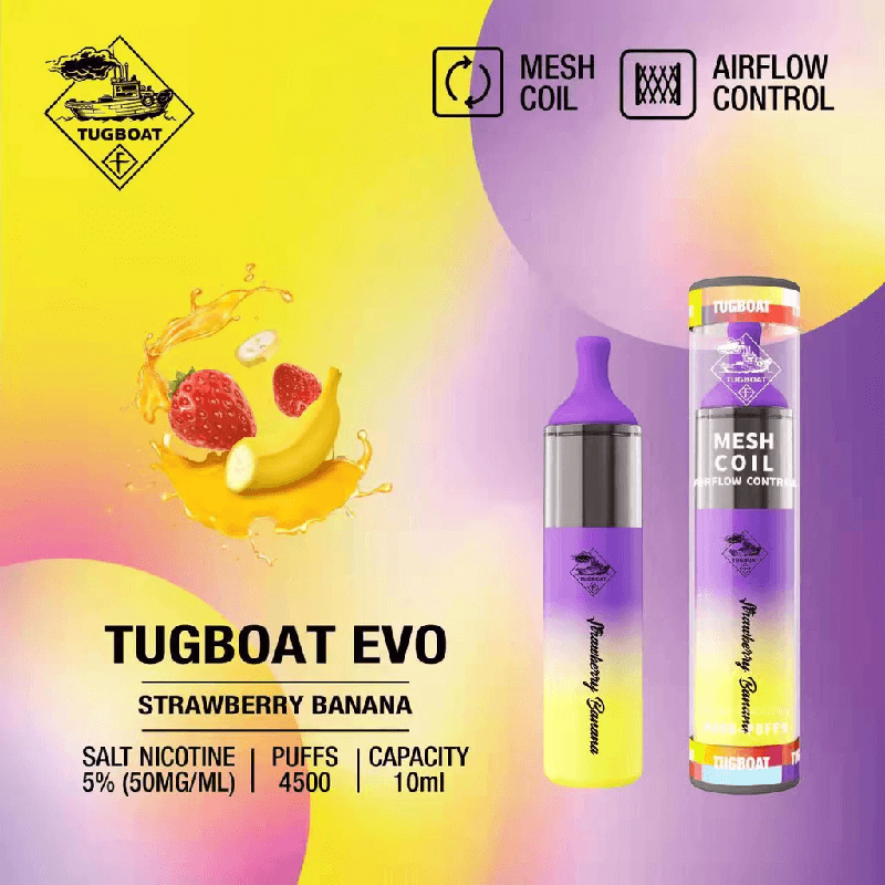 Tugboat EVO 4500 Puffs Disposable Vape – Long - Lasting Rechargeable Pod - We Vape