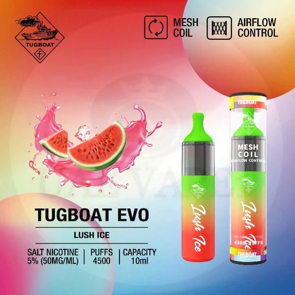 Tugboat EVO 4500 Puffs Disposable Vape – Long - Lasting Rechargeable Pod - We Vape
