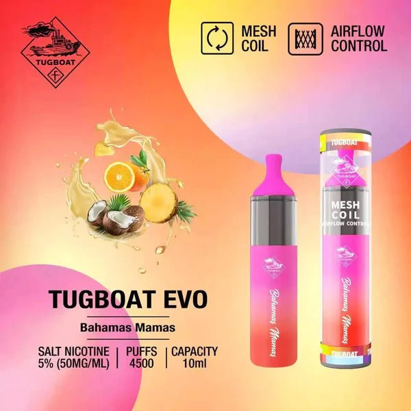 Tugboat EVO 4500 Puffs Disposable Vape – Long - Lasting Rechargeable Pod - We Vape