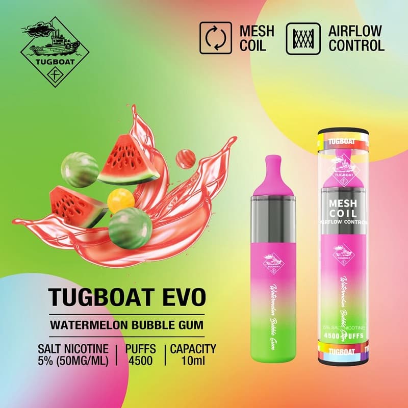 Tugboat EVO 4500 Puffs Disposable Vape – Long - Lasting Rechargeable Pod - We Vape