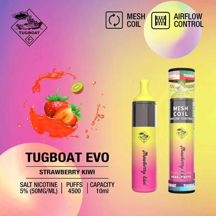 Tugboat EVO 4500 Puffs Disposable Vape – Long - Lasting Rechargeable Pod - We Vape