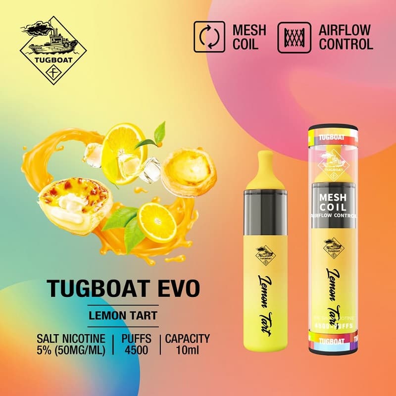 Tugboat EVO 4500 Puffs Disposable Vape – Long - Lasting Rechargeable Pod - We Vape