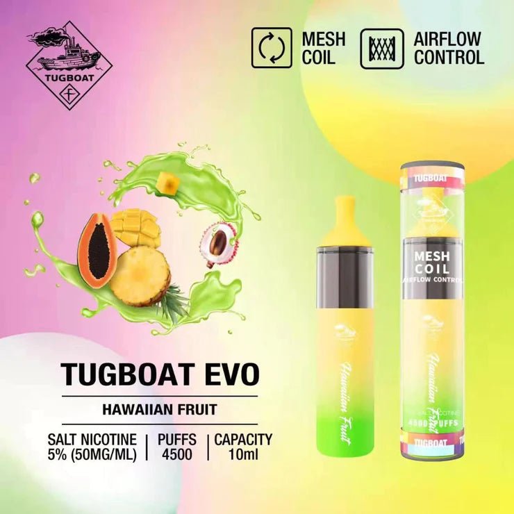Tugboat EVO 4500 Puffs Disposable Vape – Long - Lasting Rechargeable Pod - We Vape