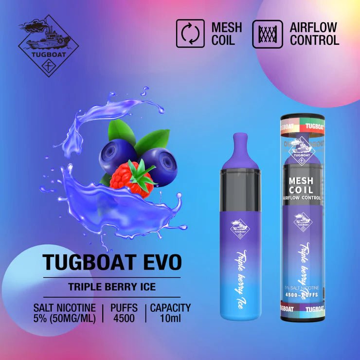 Tugboat EVO 4500 Puffs Disposable Vape – Long - Lasting Rechargeable Pod - We Vape
