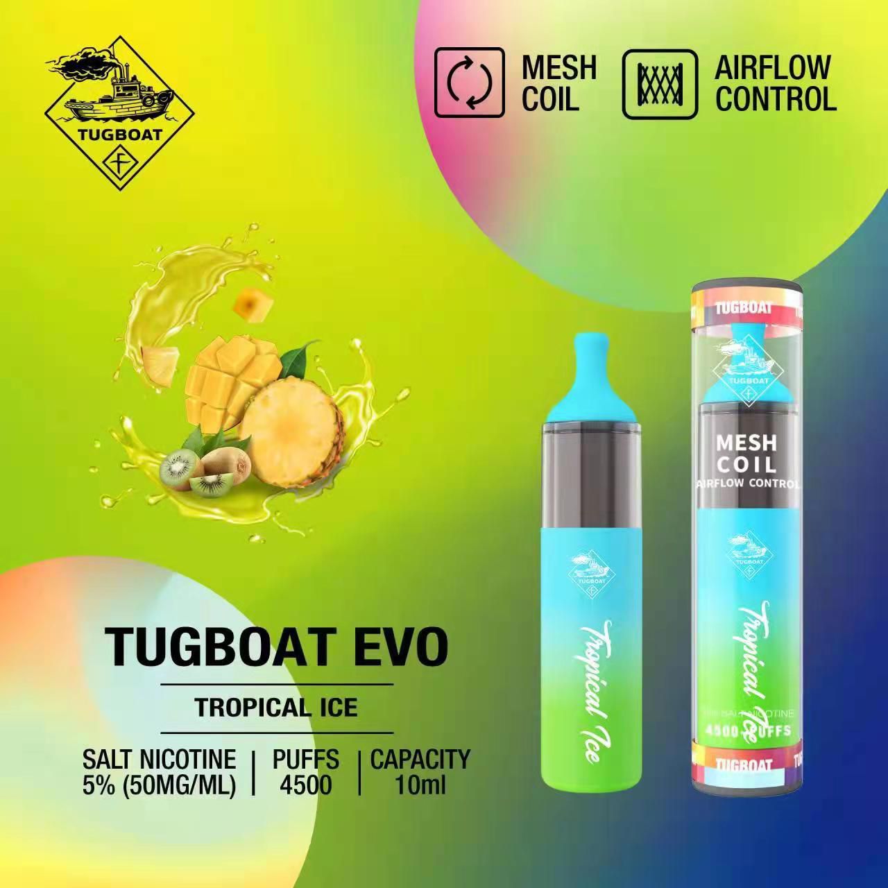 Tugboat EVO 4500 Puffs Disposable Vape – Long - Lasting Rechargeable Pod - We Vape