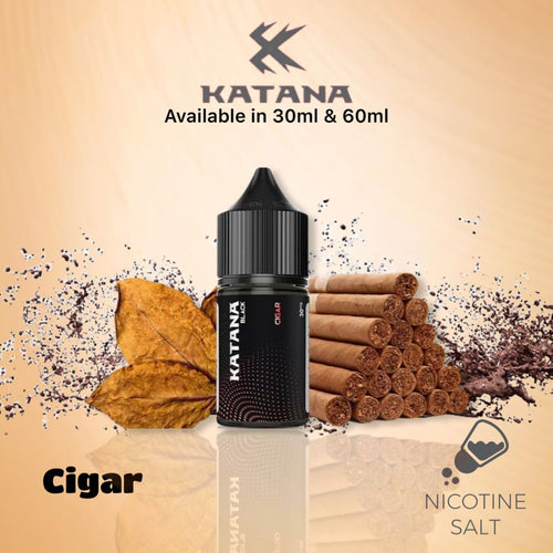 Katana Black Cigar By Tokyo (Saltnic): Available in 30ml and 60ml Bottles for Your Vaping Pleasure