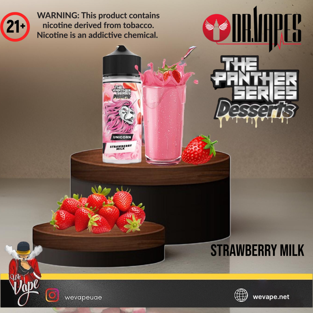 Panther Series Desserts - Strawberry Milk - Unicorn (By DR VAPES) 3MG 120ML