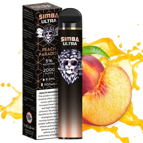 Simba Ultra Peach Paradise disposable vape - Enjoy the irresistible flavor of juicy peaches in a convenient and satisfying disposable vape.