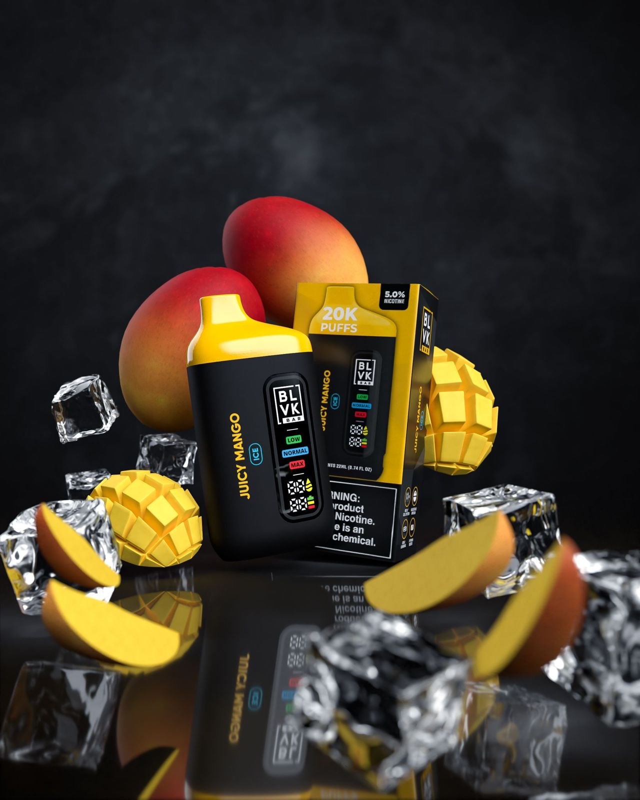 BLVK BAR 20000 puff vape in black packaging


