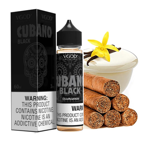 Cubano Black by VGOD - A bold and intense tobacco-infused e-liquid for a rich vaping experience. Available in UAE.