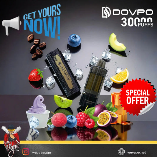DOVPO KIT 30K disposable vape with up to 30,000 puffs and rechargeable Type-C battery