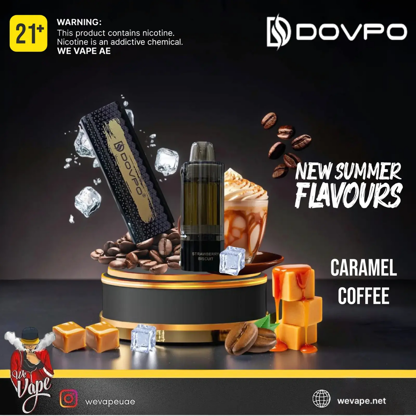 DOVPO KIT 30K Caramel Coffee 
disposable vape with up to 30,000 puffs