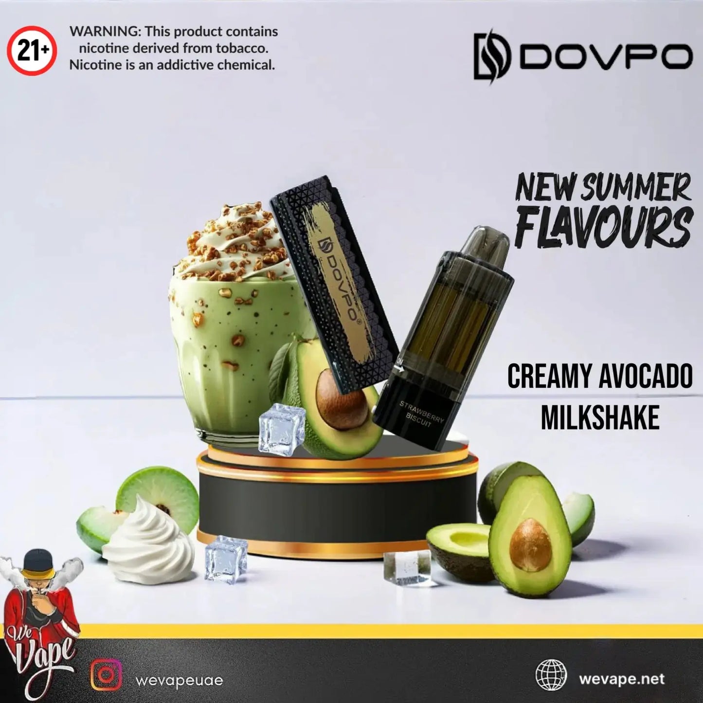 DOVPO KIT 30K Creamy Avocado Milkshake disposable vape with dual mesh coil