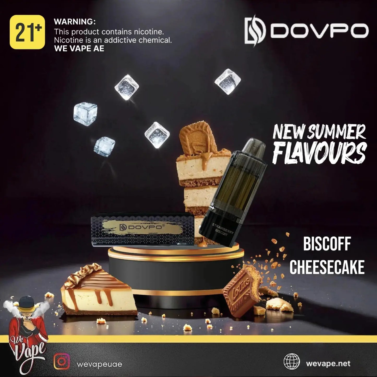 DOVPO KIT 30K Cheesecake disposable vape with rich Premium flavor and up to 30,000 puffs with type -C Charging cord