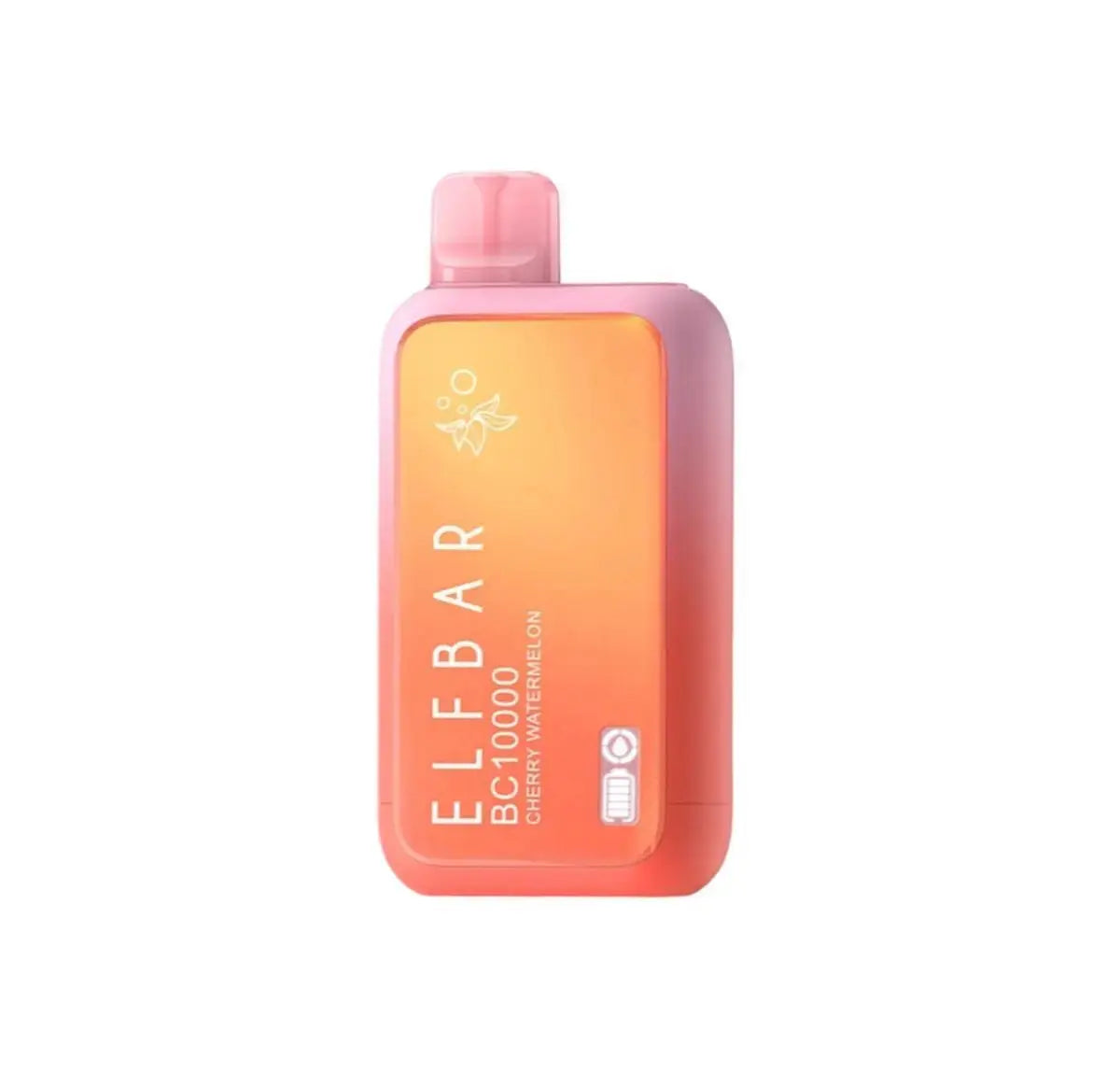 Pink and orange vape device with 'ELF BAR' branding on a white background. ORDER NOW AND GET FREE DELIVERY