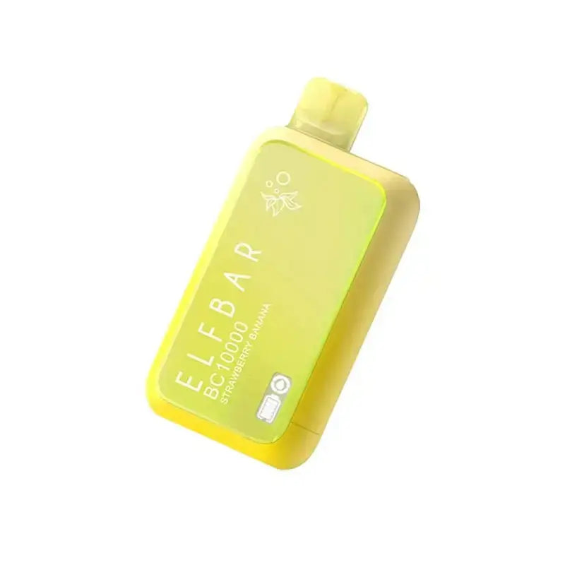 Yellow Elf Bar vape device on a white background. ORDER NOW AND GET FREE DELIVERY