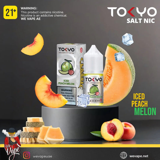 Tokyo Iced Peach Melon Salt Nic E-Liquid – Smooth Nicotine Salt Vape Juice UAE