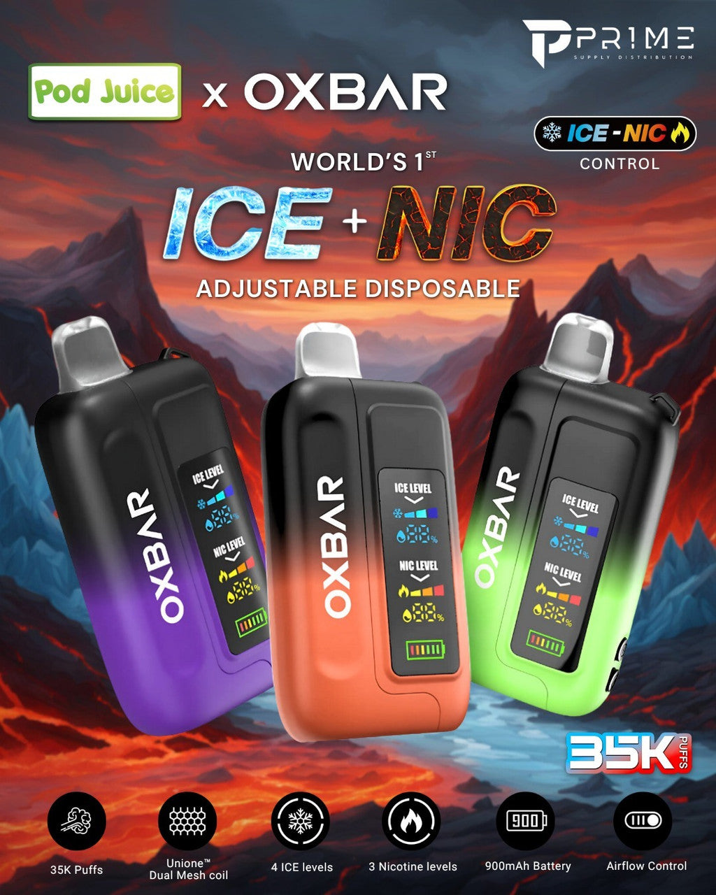 OXBAR ICE - NIC 35000 Puffs - Disposable Pod