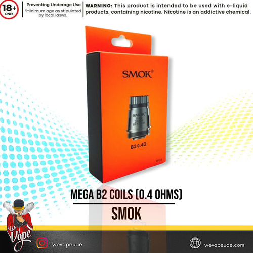 Mega B2 Coils by SMOK 0.4 ohms - High-quality vaping coils for 0.4-ohm resistance.