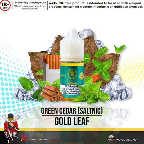 Gold Leaf Green Cedar SaltNic 50mg - Immerse in nature's tranquility with this premium e-liquid blend. Elevate your satisfaction with every puff.