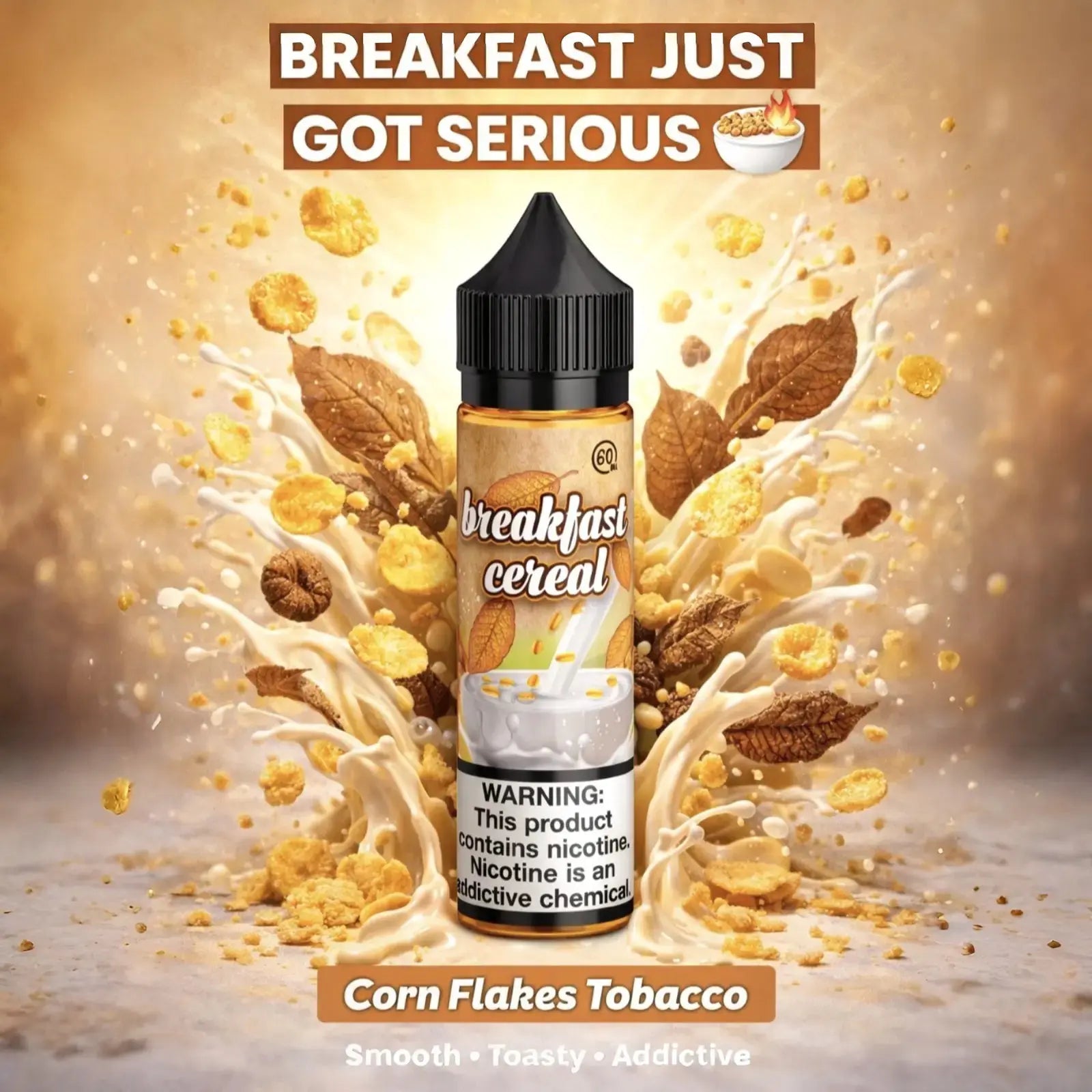 JDI Corn Flakes Tobacco E-Liquid 60ML – Premium Tobacco Vape Juice | Smooth Cereal Blend & Rich Clouds (UAE) - We Vape