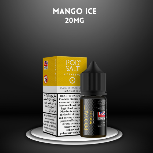 Mango Ice 20 MG by PODSALT Saltnic: Icy Tropical Vape Flavor