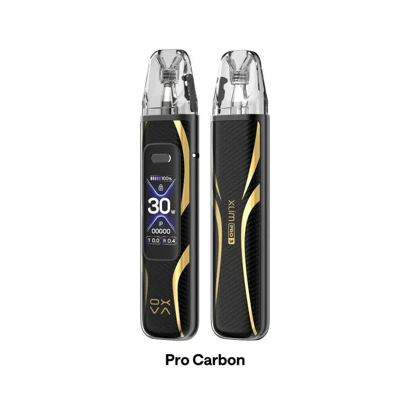 Vape device with 'Pro Carbon' text on a white background. Order Now!