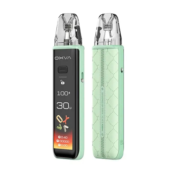 OXVA vaping device with digital display on a white background. Order Now!