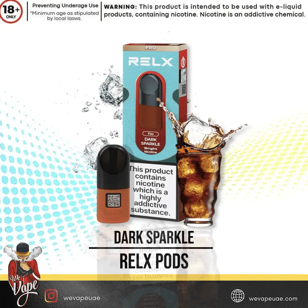 RELX vape device and packaging with a drink graphic on a white background. ORDER NOW AND GET FREE DELIVERY!