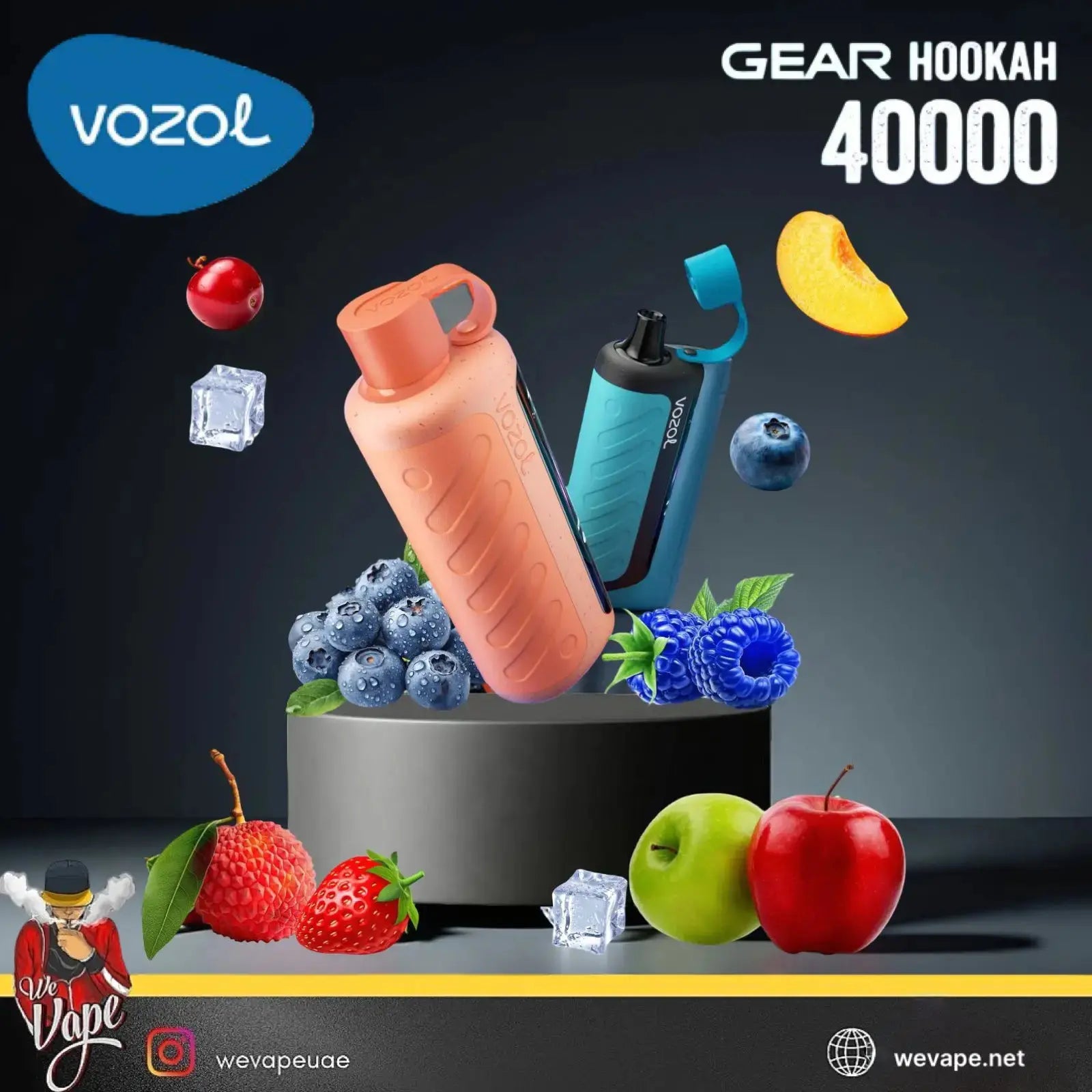VOZOL Gear Hookah 40K Disposable Vape Kit – 40,000 Puffs | Dual Mode | 3mg / 5mg Nicotine - ORDER NOW AND GET 20% OFF / wevape.net