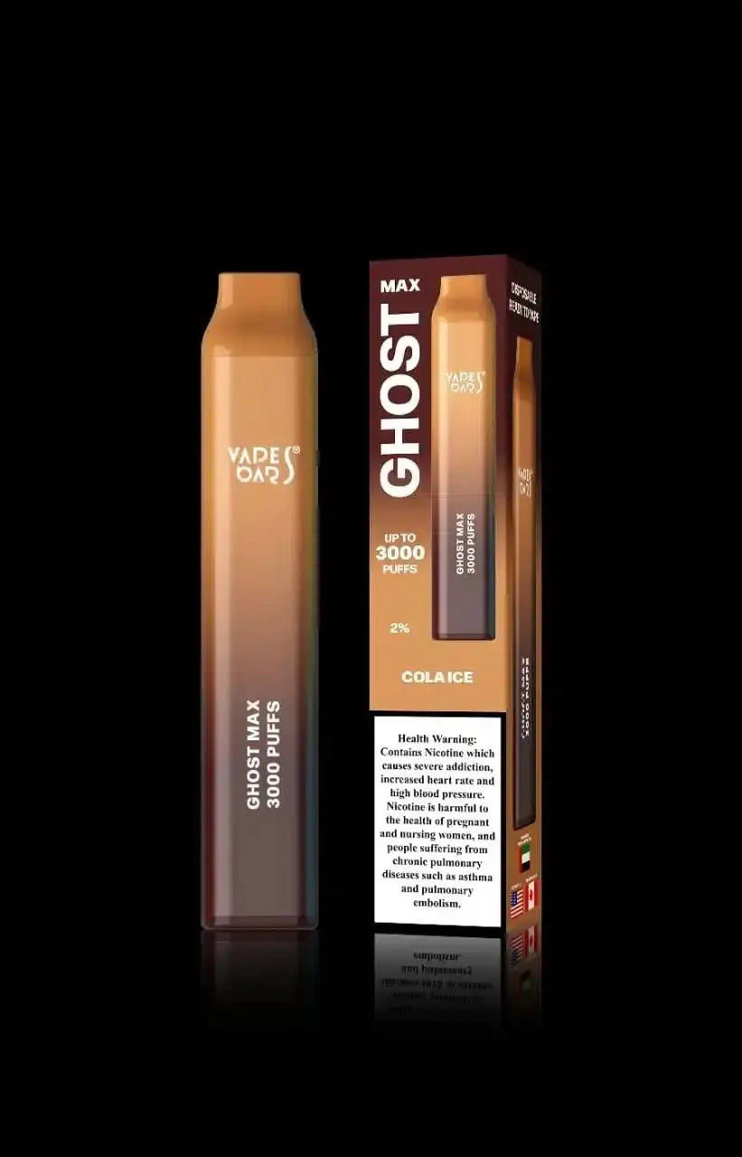Ghost Pro Cola Ice vape pen and packaging on a black background. Order now and avail our Free Delivery Promo!