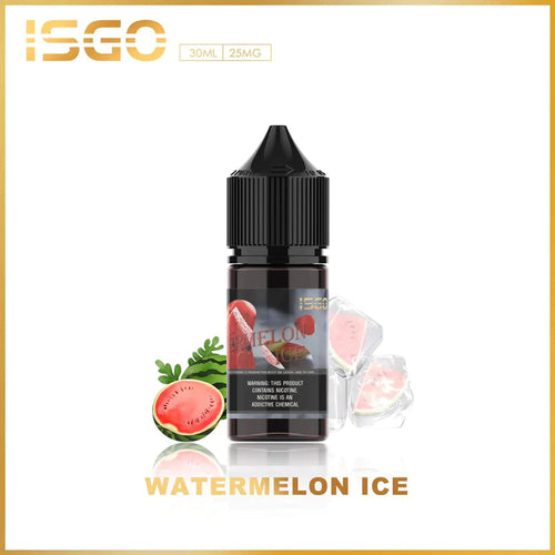 Watermelon Ice by ISGO Saltnic E-Liquid Bottle – A refreshing watermelon and cool vape sensation.