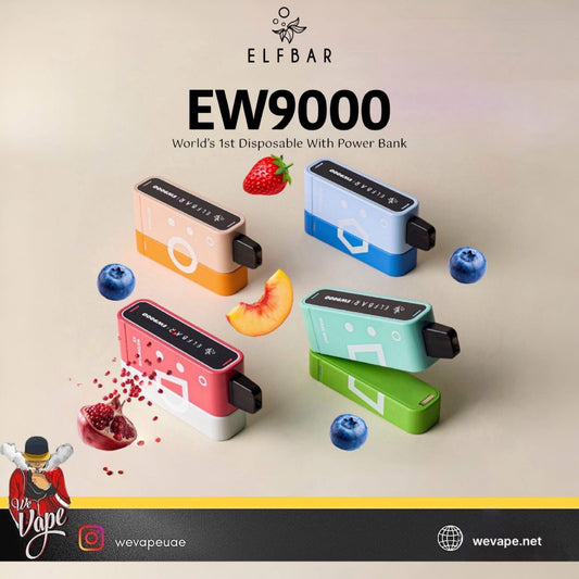 Collection of ELF BAR EW9000 flavor variants in disposable pods

