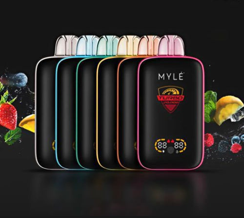 Myle Turbo 20,000 puffs disposable vape with LED touchscreen

