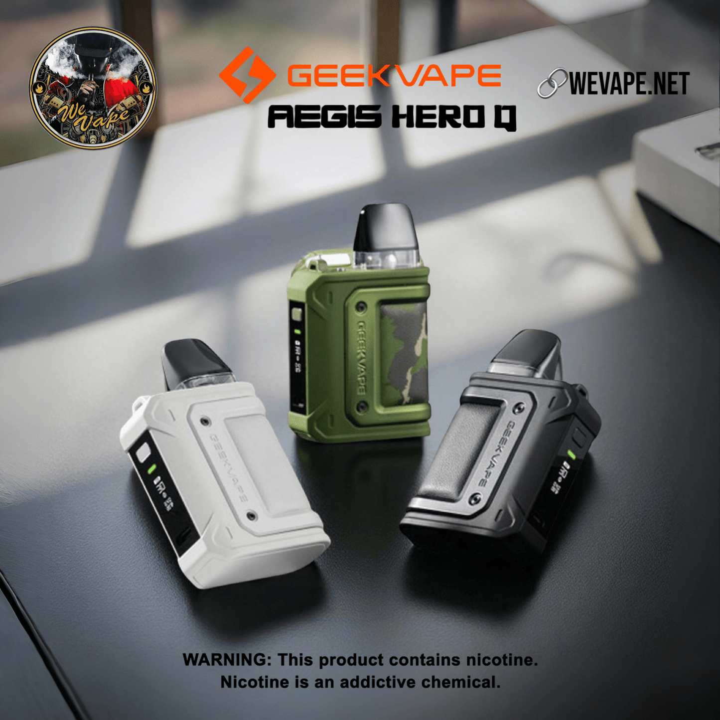 Aegis Hero Q Pod System Kit By Geek Vape | Rugged Compact Vape with Leakproof Top Airflow - We Vape