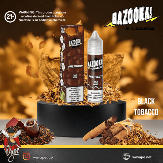 Bazooka Black Tobacco E - Liquid – 12MG & 18MG Nicotine Strength | Bold & Smooth Tobacco Flavor – 60ML - We Vape