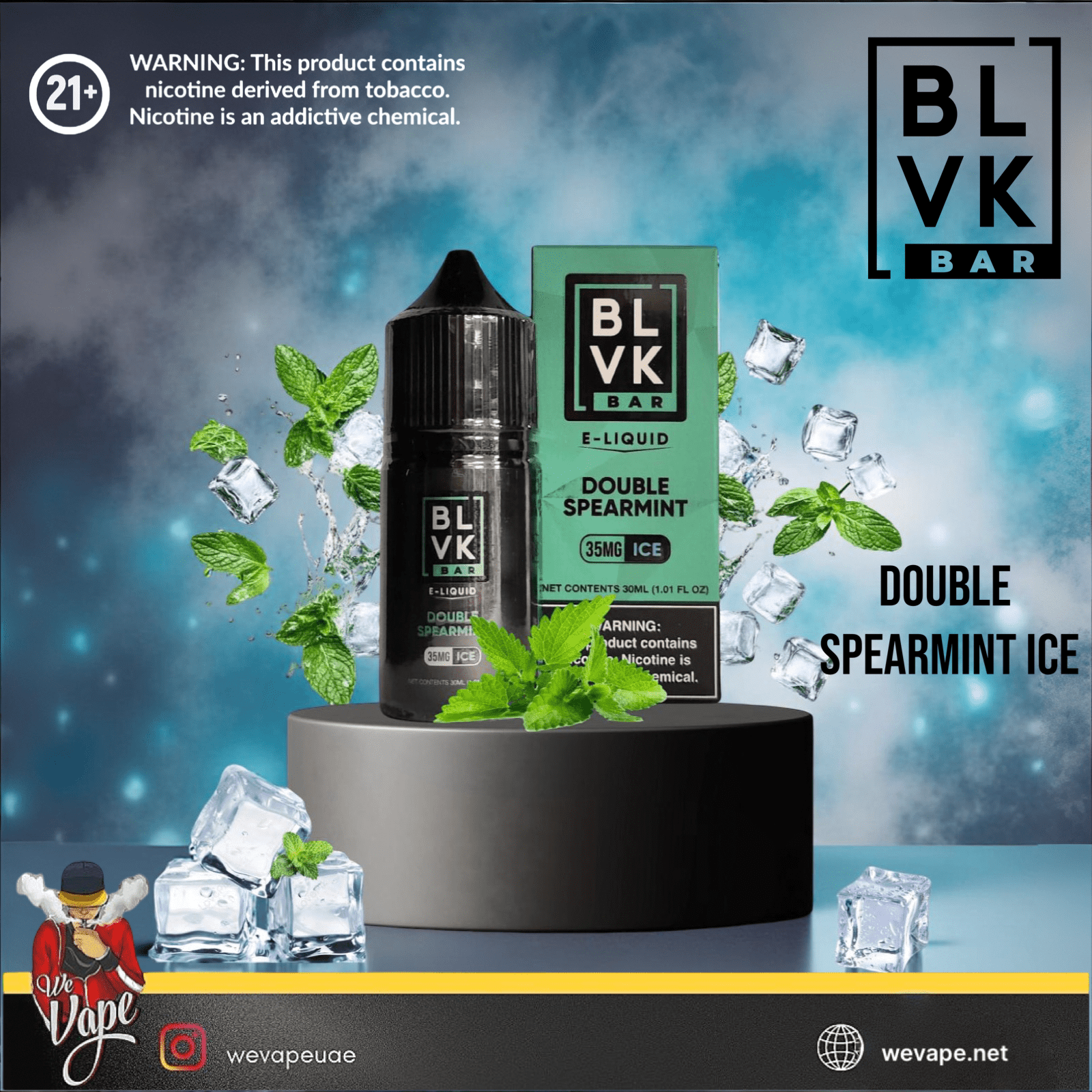 BLVK BAR Double Spearmint Iced SaltNic E - Liquid – 30ML - We Vape