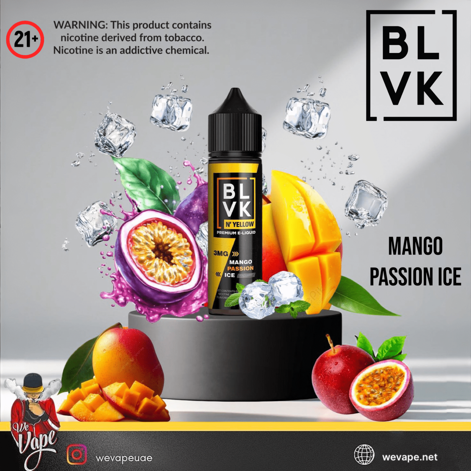 BLVK Mango Passion Ice 60ml E - Liquid | Tropical Mango, Passionfruit & Menthol - We Vape