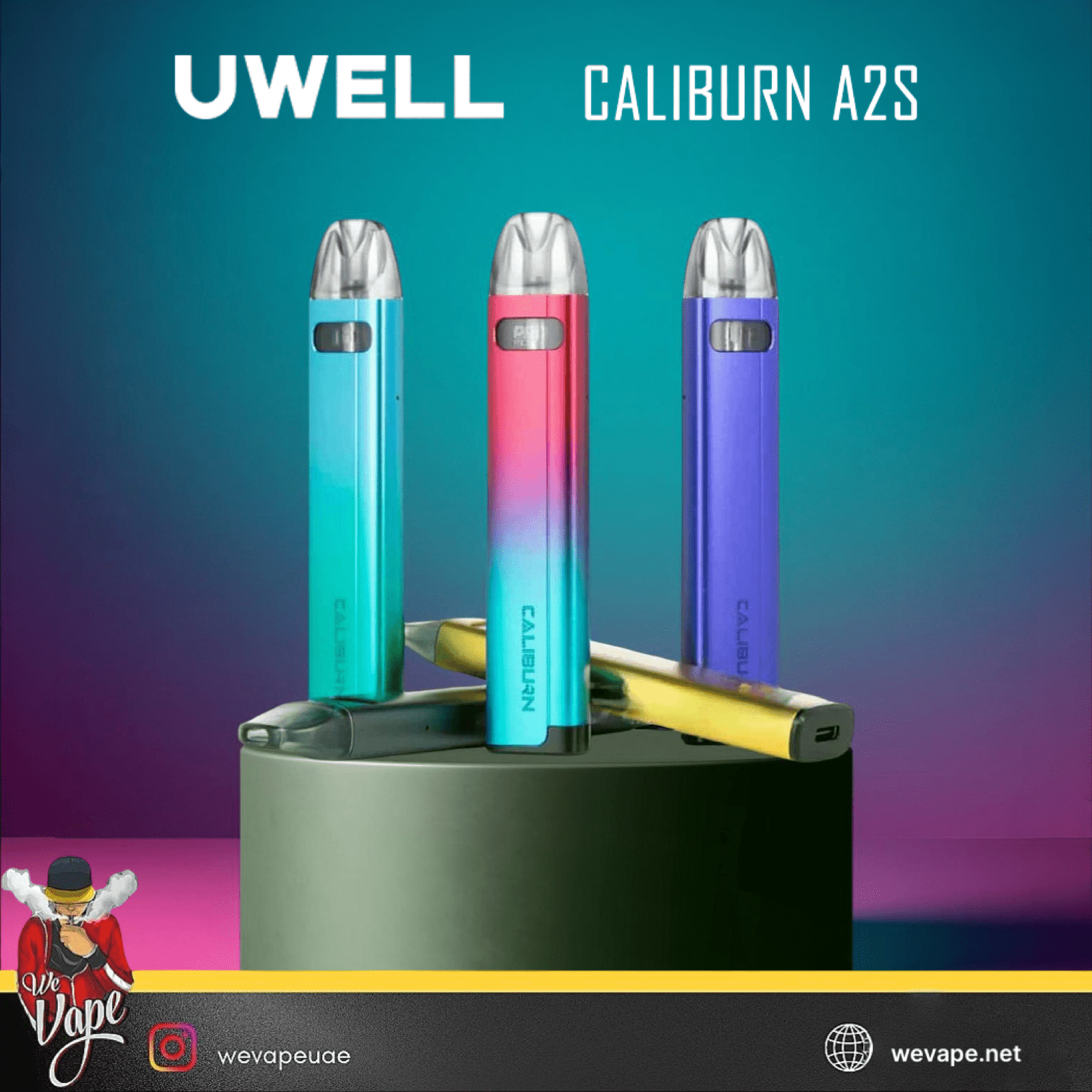 Caliburn A2S by UWELL – 15W Refillable Pod Vape Kit - We Vape
