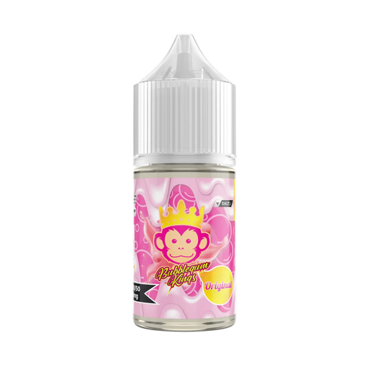 dr vapes bubblegum kings salt nic with pink monkey graphic on a white background