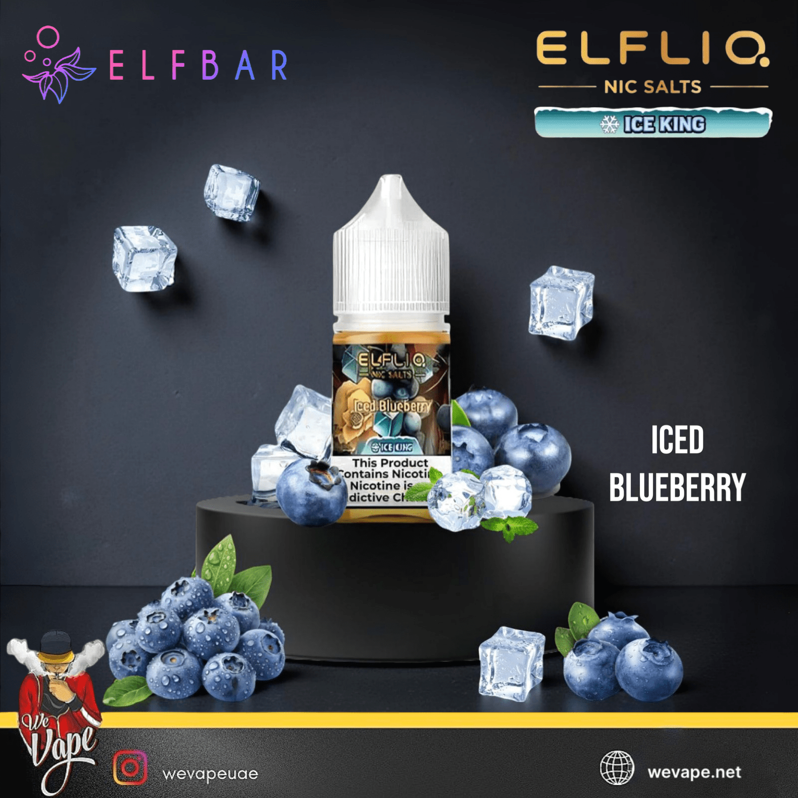 ELF BAR ELFLIQ - Iced Blueberry Salt Nic 30ml - We Vape