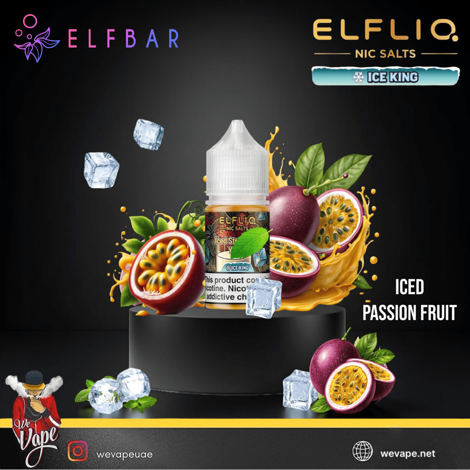 ELF BAR ELFLIQ - Iced Passion Fruit Salt Nic 30ml - We Vape
