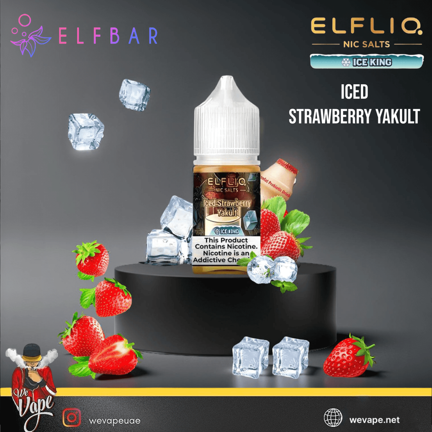 ELF BAR ELFLIQ - Iced Strawberry Yakult Salt Nic 30ml - We Vape