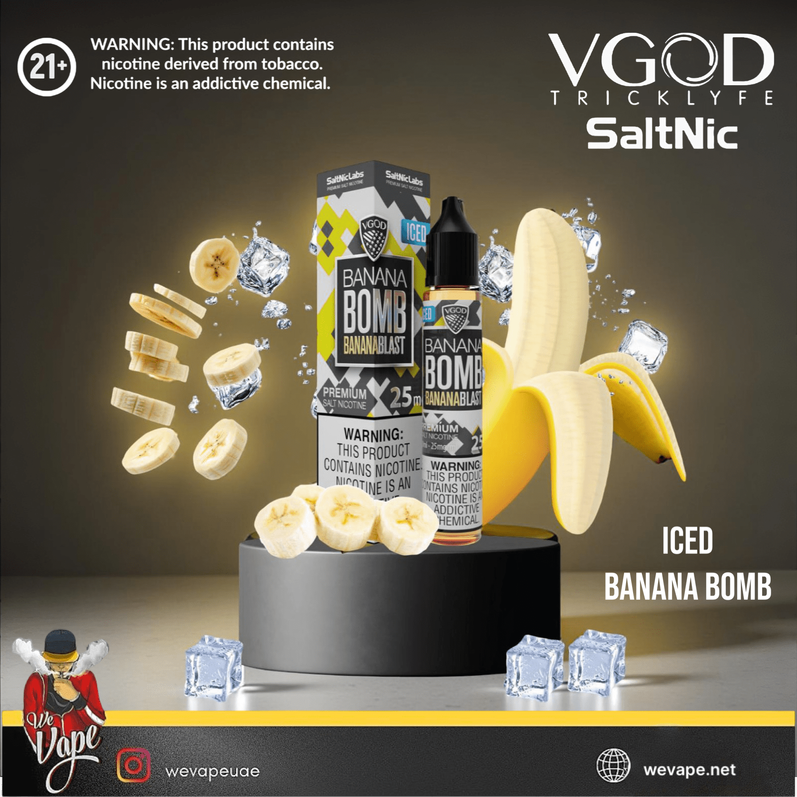 Iced Banana Bomb by VGOD Salt Nic 30ML - We Vape