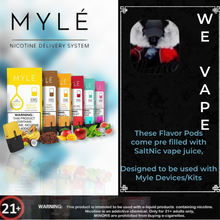 Load image into Gallery viewer, Elevate your vaping game with Myle Pods V4 and discover a world of satisfaction. Get the ultimate nicotine delivery system with Myle Pods V4 and enjoy a seamless vaping experience.
