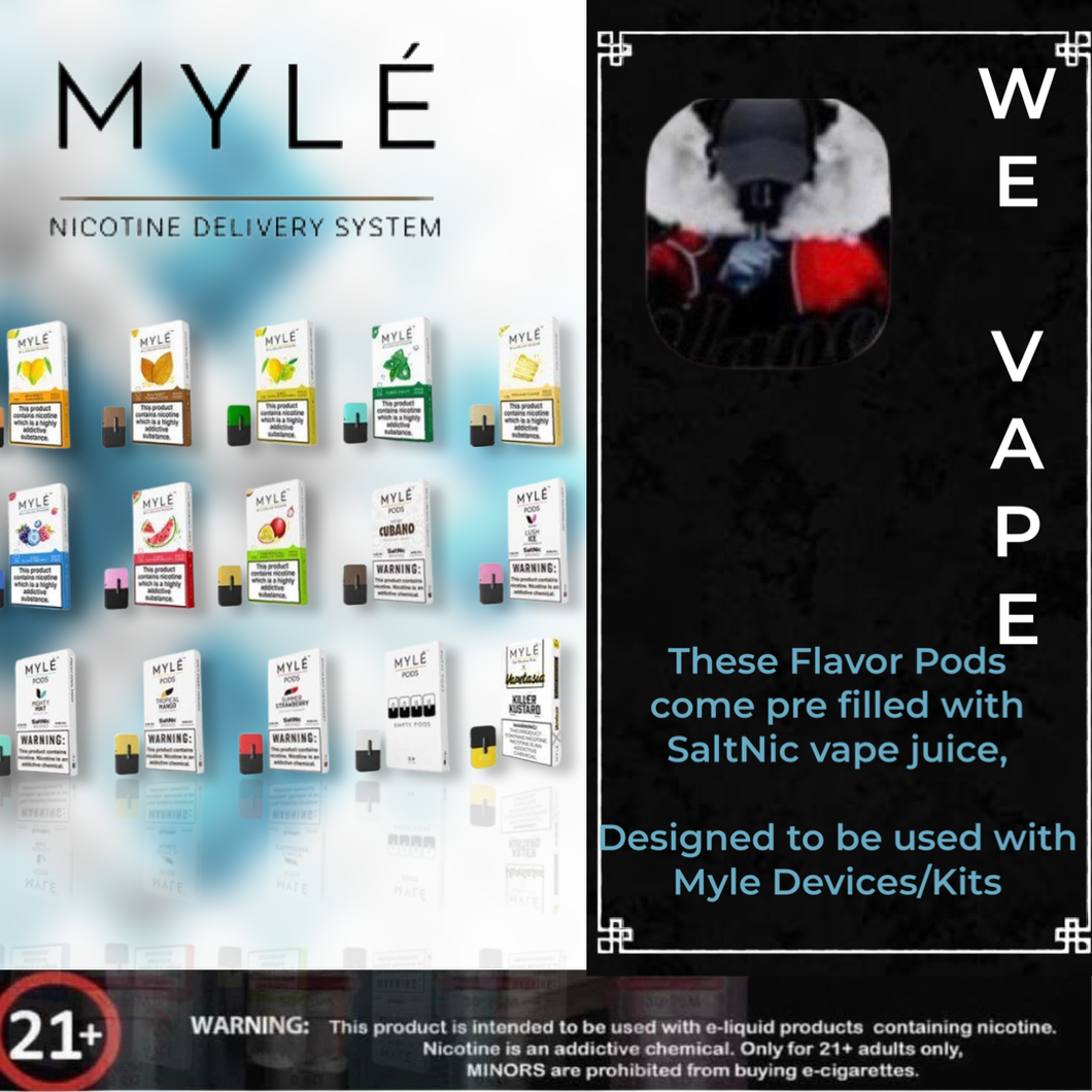 Myle Pods V3 A sleek and portable Myle Nicotine Delivery System device, offering convenience and satisfaction in vaping.